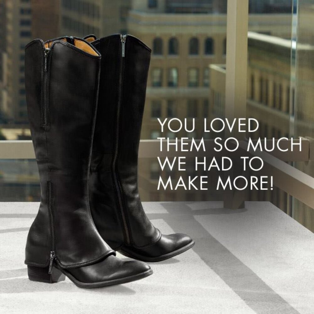 Donald J Pliner Devi Black Reverse Calf Leather Calf Knee High Boots